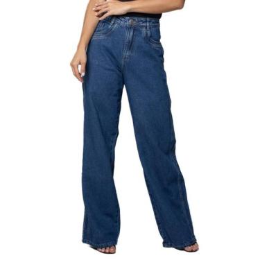 Imagem de Calça Jeans Sawary Wide Leg - 282426 - Azul médio 38, Azul, 38