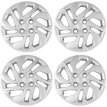 Imagem de Calota Aro 14" cor Prata Modelo HB20 2020 Jogo c/ 4 Calotas Grid - 187