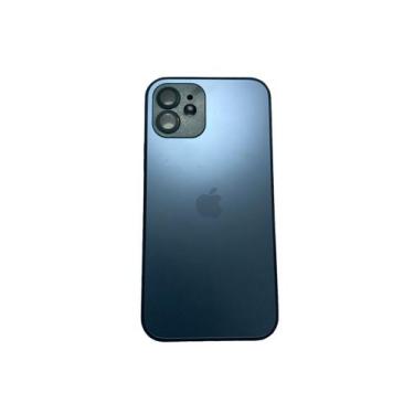 Imagem de Capa Capinha De Vidro Glass Compatível iPhone 12 Azul com MagSafe - AG