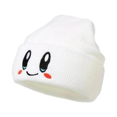 Imagem de Gorro De Inverno Feminino Quente Com Desenho Animado, Bordado De Olhos