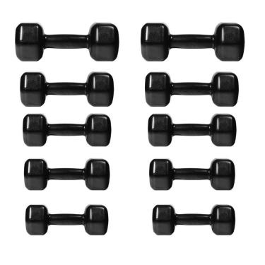 Imagem de Kit Halteres Sextavados Emborrachados - Pares de 1 a 5 Kg-Unissex