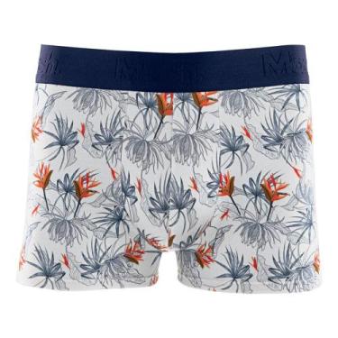 Imagem de Cueca Boxer Mash Masculina Estampada Algodão Elástico, G, Branco