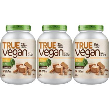 Imagem de Kit 3X True Vegan Proteína Vegetal - 837g Doce de Leite - True Source-Masculino