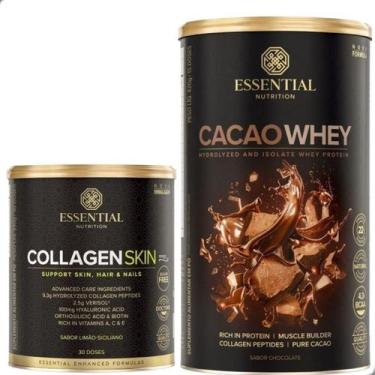 Imagem de Kit Cacao Whey Protein 900g + Collagen Skin Limão 330g Essential - Ess