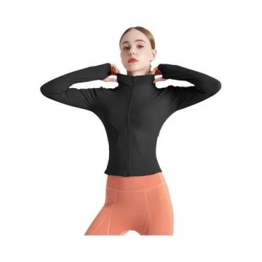 Imagem de Jaqueta Feminina Slim Fit De Manga Longa Para Uso Casual Com Zíperes, 