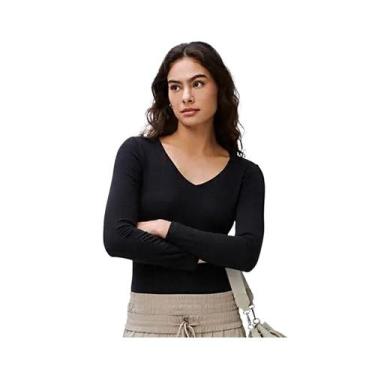 Imagem de Blusinha Hering Feminina Manga Longa 4d8a Preto, XXG, Preto
