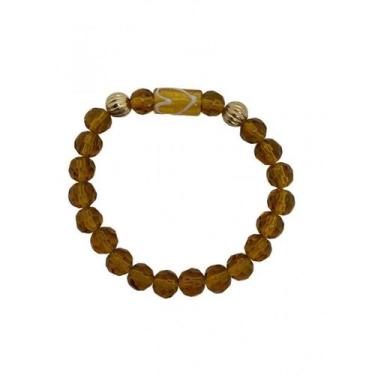 Imagem de Pulseira Oxum com entremeio Firma coração Amarelo Cristal - Lua Místic