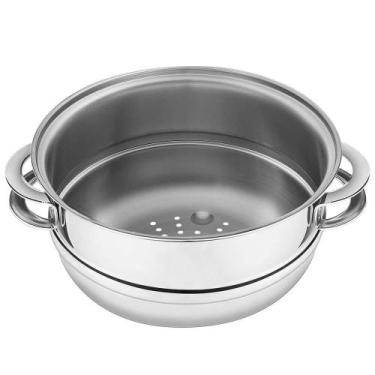 Imagem de Cozi-Vapore Tramontina Solar 20 cm 3,2 L em Aço Inox com Alças 6251020