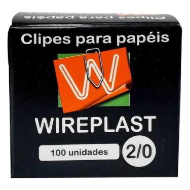 Imagem de Clipes para Papéis em Aço Zincado com 100 Unidades - Wireplast