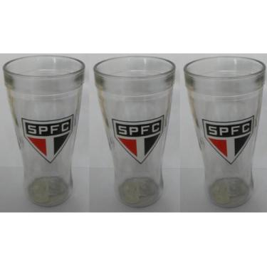 Imagem de Conjunto 3 Copos Munich São Paulo Futebol Clube - 250ml Vidro Cerveja 