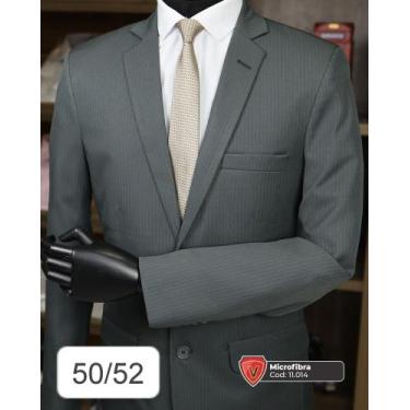Imagem de Terno masculino estilo clássico tecido microfibra cor chumbo - Eleganc