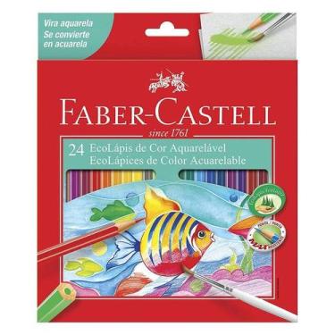 Imagem de Lápis de Cor Ecolápis Aquarelável 120224G 24 Cores - Faber Castell - T