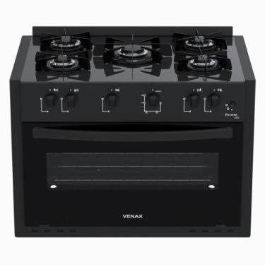 Imagem de Fogão de Embutir 5 Bocas Picasso Line Preto Fosco Gás GLP Com Forno PC