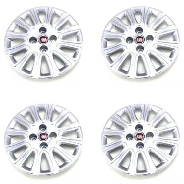 Imagem de kit Calota Aro 14 Cinza Metalizado Grand Siena Novo Palio Original - F