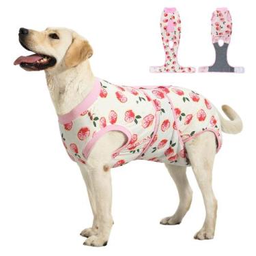 Imagem de Roupa de recuperação OPAW para cão e gato, pós-cirúrgica, macia, rosa,