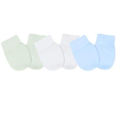 Imagem de Kit 03 Pares de Luvas Para Bebê Recém Nascido RN Macia Confortável Mat