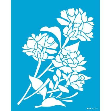 Imagem de Stencil Opa 20 X 25 Cm - Flor Cravos - 3209 - Opa Criando Arte