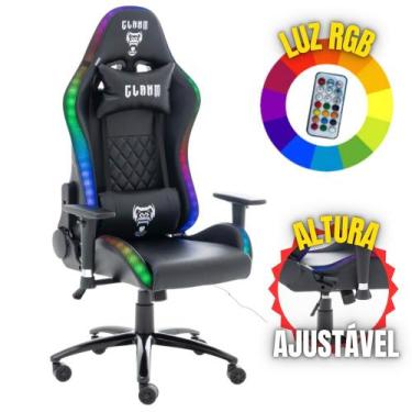 Imagem de Cadeira Gamer CLCK047 King Preto / Black Com Luzes de LED RGB Com Base