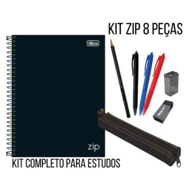 Imagem de Kit Estudante Zip Completo com 8 Itens - Tilibra
