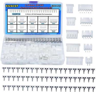 Imagem de Kit de Conectores EGSCST JST XH 630 Peças 2,54 mm 2 a 6 Pinos