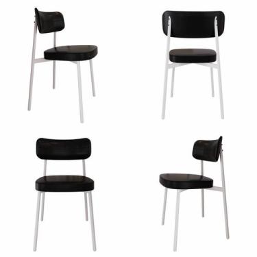 Imagem de Cadeira Alloa Fixa com 4 Pés 50 x 44,7 x 83,8 cm com 4 Unidade Preto/B