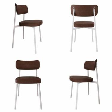 Imagem de Cadeira Alloa Fixa com 4 Pés 50 x 44,7 x 83,8 cm com 4 Unidade Marrom/