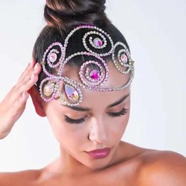 Imagem de Tiara De Noiva Com Strass Coloridos Stonefans AB, Acessório De Cabelo 