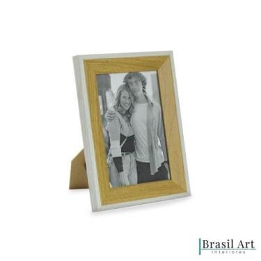 Imagem de Porta-Retrato Decorativo Bicolor Caramelo 10x15cm - brasil art