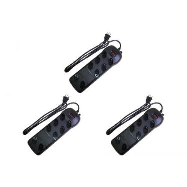 Imagem de Kit C/3 - Filtro Linha Qualitronix 8 Tom.Bivolt Preto