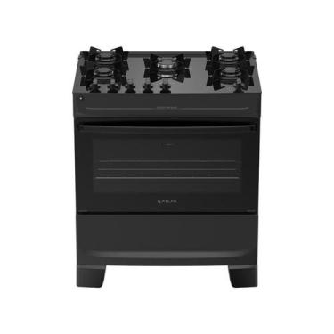 Imagem de Fogão 5 bocas Atlas Mônaco Top Glass Automático Mesa de Vidro, Preto, 