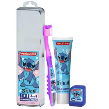 Imagem de Kit Premium Dentalclean Stitch Adulto Rosa Com Necessaire - Dental Cle