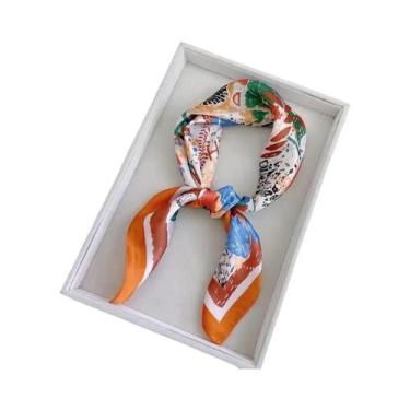 Imagem de Lenço De Seda Com Estampa Paisley Para Mulheres, Design Luxuoso, Peque