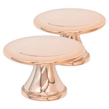 Imagem de 2 Puxador Redondo Ponto Para Móveis Porta Gaveta + Parafusos (Rose Gold)