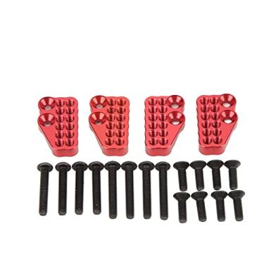 Imagem de Código fixo de amortecedor de choque de metal, tamanho preciso, direção suave e peças de atualização de carro RC Ângulo ajustável Desempenho estável para carro RC(vermelho)
