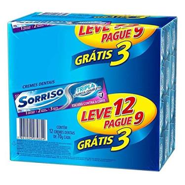 Imagem de Creme Dental Tradicional Tripla Limpeza Completa, 70G, 12 Unidades, Sorriso