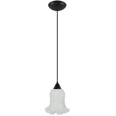 Imagem de Pendente moderno retro sala cozinha banheiro churrasqueira tulipa rei fosca com borda transparente