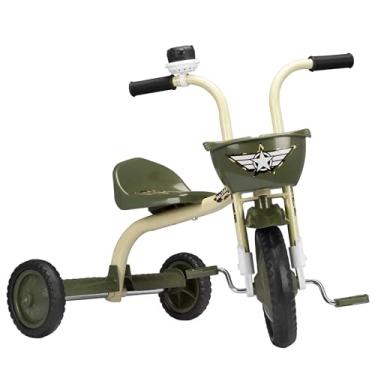 Imagem de ULTRA BIKE Triciclo Top Boy Motinha Motoca Military Com Cesto, Verde Militar