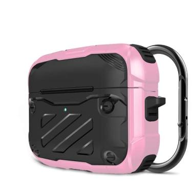 Imagem de ELEPIK Capa compatível com AirPods 3ª geração 2021, proteção contra quedas de nível militar, carregamento sem fio, luz frontal visível (vermelho)