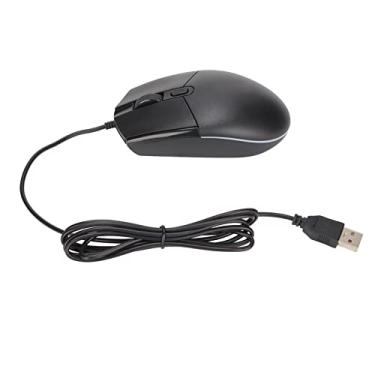 Imagem de Rato de jogo com fio RGB, mouse de computador com luz de fundo RGB ergonômico, 3 níveis de DPI ajustável até 1600, mouse com fio portátil, para computador portátil