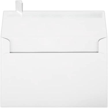 Imagem de Envelopes de convite A9 da LUXPaper em 15 kg. Branco para cartões de 14 x 21 cm, envelopes impressos para convites, com descascar e prensar, pacote com 50, tamanho do envelope 14 x 22 cm (branco)