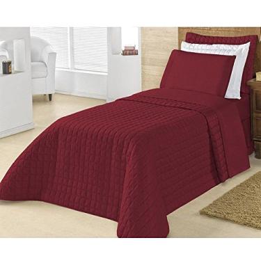 Imagem de Kit Cobre Leito Solteiro Top Line 2 Peças Microfibra 180 Fios Vinho - Vilela Enxovais