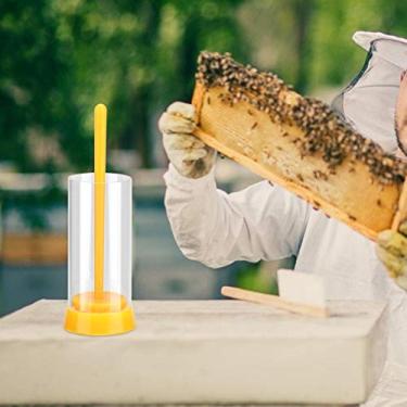 Imagem de Andraw Ferramentas de abelha de plástico resistentes e inofensivas para fertilidade, garrafa com rótulo de abelha rainha da apicultura, para mamadeiras, abelhas e abelhas
