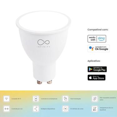Imagem de Lampada Smart Led Rgb Colorida Wifi Infinity Gu10