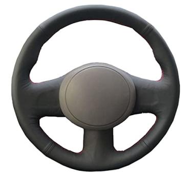 Imagem de JEZOE Capa de volante de costura manual de couro, para nissan março ensolarado versa 2013 almera acessórios interiores automotivos estilo do carro