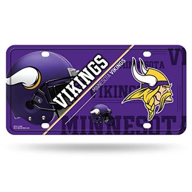 Imagem de RICO INDUSTRIES Placa de licença NFL Minnesota Vikings Unissex Minnesota Vikings Metalminnesota Vikings Placa de licença Metal, Cor do time, Tamanho único