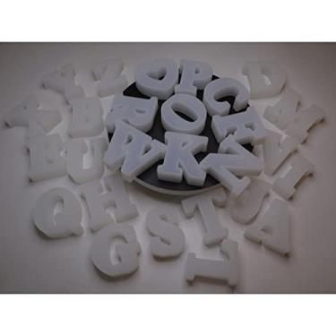 Imagem de ESEDAGE Molde de silicone do alfabeto inglês de 6 cm para fundição de resina - molde de letra maiúscula