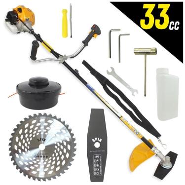 Imagem de Roçadeira Profissional Vulcan Lateral VR430S 2T 43CC 1,7HP Ideal Para Mato Alto com Lâmina Facão + Extra Disco Circular de Videa NS05 40 Dentes