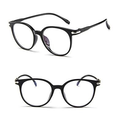 Imagem de Óculos de sol de lentes transparentes armação oval fashion feminino azul rosa espelho vintage óculos de sol óculos de sol, C1 preto, china