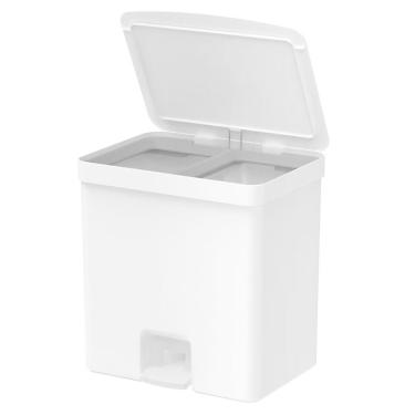 Imagem de Lixeira Coleta Seletiva com Pedal para Cozinha 20L Trium Duplo Compartimento OU