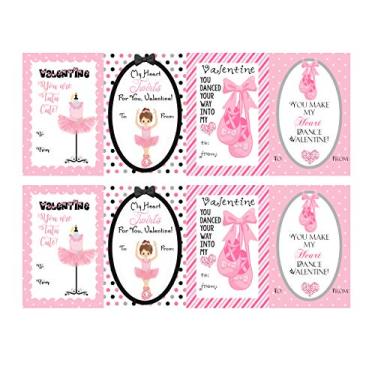 Imagem de Silly Goose Gifts Dance Ballet Themed Valentine's Day Cards Set Pack (24 Included) Ballerina Classroom Sharing Valentine Exchange Kids